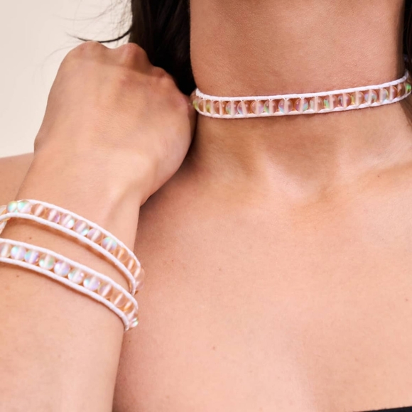 Peach and White NOGU Mermaid Glass Wrap - Picture 4 of 4